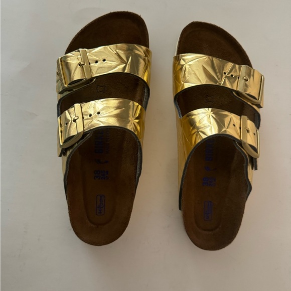 Birkenstock Arizona Leather Bronze Soft Footbed Sandal. Rare. Size: 7, 38 - Picture 5 of 13